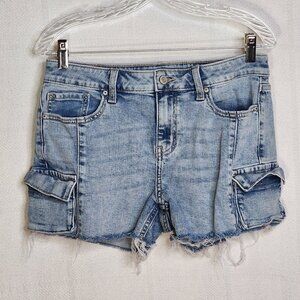 Eunina Light Acid Wash Cotton Span Jordan Mid Rise Relaxed Fit Jean Shorts Sz M